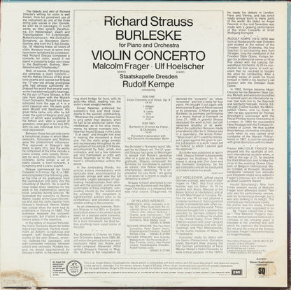 Richard Strauss – Malcolm Frager / Ulf Hoelscher, Staatskapelle Dresden, Rudolf Kempe : Burleske For Piano And Orchestra / Violin Concerto (LP, Album, Quad)