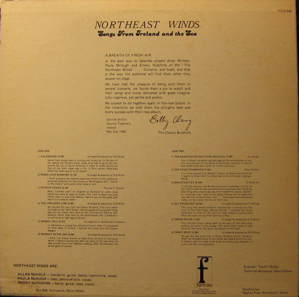 Northeast Winds : Songs From Ireland And The Sea (LP, Album)