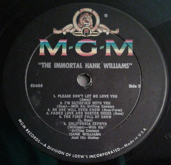 Hank Williams : The Immortal Hank Williams (LP, Comp, Mono, RP)